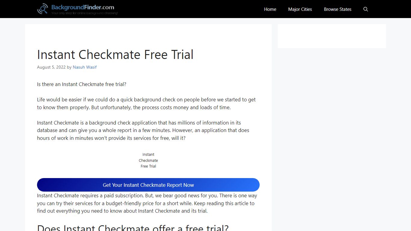 Instant Checkmate Free Trial - Background Finder